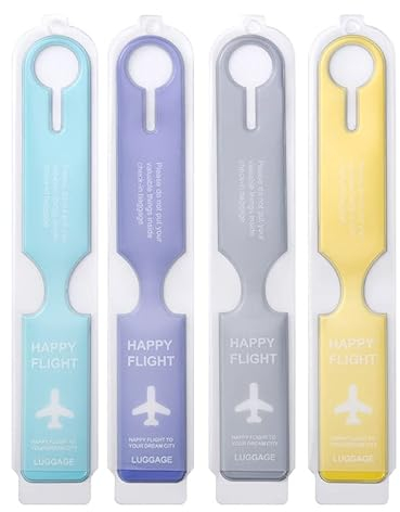 4 Stück Kofferanhänger,4 Farben Kofferanhänger mit Adressschild, Wasserdicht Gepäckanhänger fur Gepäck, Handtasche