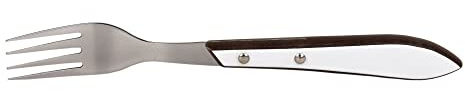 Cofan Pack de 3 fourchettes de table | Fourchette à steak avec 4 dents | Fourchettes avec manche blanc