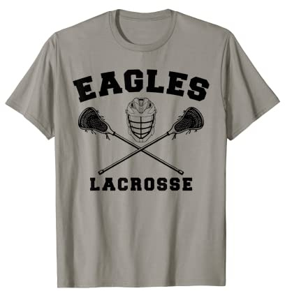 Eagles Lax Crossed Sticks & Helmet Boys Lacrosse Design T-Shirt