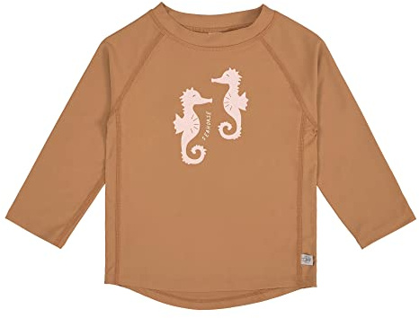 LÄSSIG Maglietta da bagno a maniche lunghe per bambini e bambini, rashguard con protezione UV Seahorse Caramel 25-36 mesi