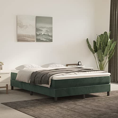 INLIFE Boxspringbett Dunkelgrün 140x200 cm Samt,Grün,24KG,3120775