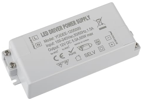 EPLZON Fuente de alimentación LED 12V 60W - Driver de tensión constante para iluminación, tiras, bombillas y timbre