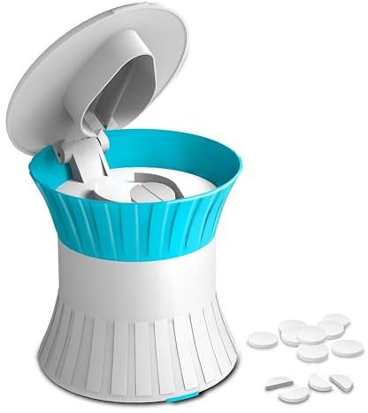 AQUASHIELDING Pillenschneider und -teiler, Pillenzerkleinerer, Vitamine, Tablettenzerkleinerer und -mühle, kleine Pillendose mit Aufbewahrungsfach (2 Stück)