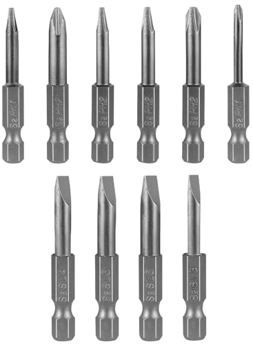Giantree 10 Stück Schraubendreher Set, 50mm Mini Schraubenzieher Set Magnetisch Kreuzschlitz Schraubendreher Einteiliger Schraubendreher Bits Satz Elektrischer Schraubendreher Werkzeuge Lange Bits