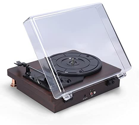 STRAFBRG Giradischi in Vinile retrò con Coperchio Antipolvere Giradischi in Stile nostalgico Classico Giradischi 33/45/78 Giri/min Grammofono Fonografo