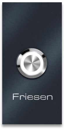 Metzler Klingelschild aus Edelstahl V2A, Anthrazit RAL 7016, witterungsbeständig, mit optionalem LED-Taster und individueller Lasergravur, 4,5 x 9 cm - Modell Friesen