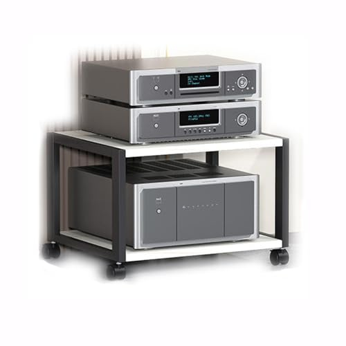HAEKEBC AV-Medienständer 2/3/4/5 Lagiger HiFi Regal Plattenspieler Tisch, Mini HiFi Rack Abnehmbarer HiFi-Audioschrank Turm Multimedia Schrank Für Zuhause(2Tier)