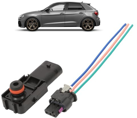 Attisfiera MAP brake booster pressure sensor and pre-wired 3-pin connector kit V10721500 5Q0906207 829006 4F0973703 for A1 A3 A4 A5 A6 A7 Q5 A8 Q3 Q7 Q8 TT