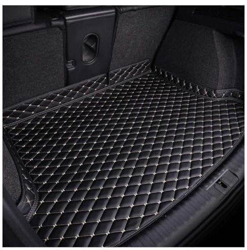 KJUHYHBhHHg Auto Leder Kofferraummatten für Opel Insignia (B) Liftback 2017-2024, Kofferraumwanne Teppich Schutzmatten All Weather Kofferraumschutz Innenzubehör,C/Black-beige
