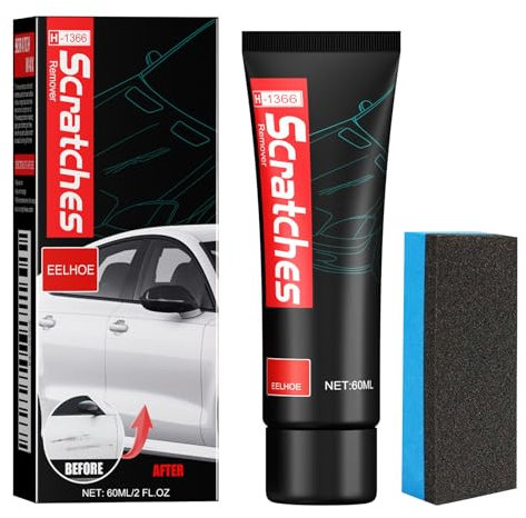lomdung Rimuovi Graffi per Veicoli con Spugna, Pasta per Riparazione Graffi per Auto, Pasta Lucidante per Carrozzeria Cancella Graffi Profondi per Auto, per Tutti i Tipi di Veicoli, 60ML