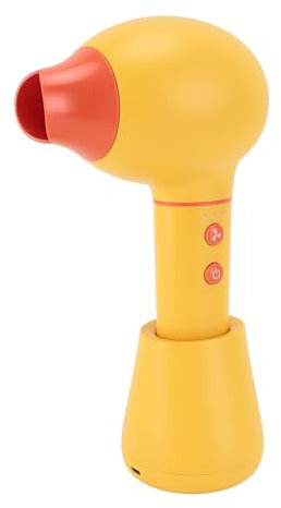 Haartrockner, Tragbarer Mini-Baby-Haartrockner, Kabelloser Baby-Haartrockner, USB Wiederaufladbar, Geräuschloser Föhn mit Konstanter Temperatur für Babyhaare und Haut (Gelb)
