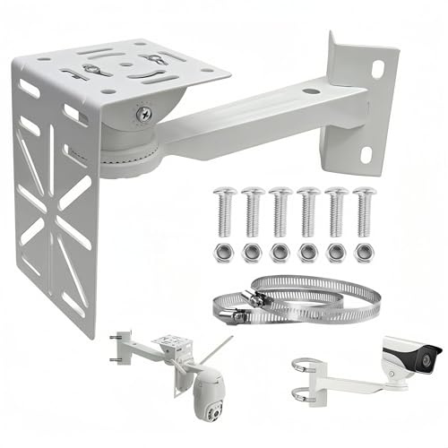 Soporte de Cámara Exterior Ajustable, Soporte Camara Vigilancia, para Cámaras de Seguridad y Videovigilancia, Angular Multiángulo Ajustable para Cámara Exterior, Instalación Fácil y Versátil