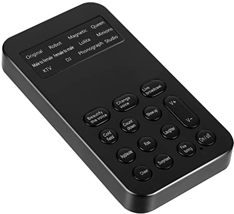 Carte Son Externe Mini pour Diffusion en Direct 8 Effets Sonores | Abs Noir, Plug And Play, Tonalité Claire et Changement de Voix pour Divertissement