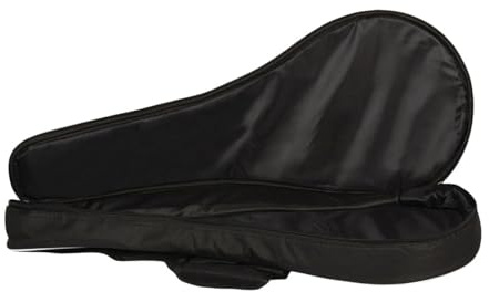 TEMPNAP Black Lightweight Fabric Mandolin Bag with Multi Pockets Portable Mandolin Gig Bag with Simple Design Storage and Travel