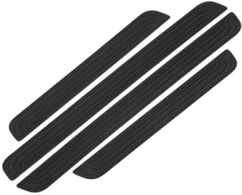 XIUKANGNB 4 Pièces Plaques Protection Seuil Porte Voiture pour Renault Zoe 2019-2024, Caoutchouc Anti-Rayures Plinthes PortièRes Seuil Autocollant Accessoires,A/Black