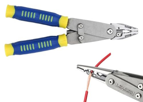Herramienta Pelacables - Tenazas Pelacables | Herramienta Multifuncional Plegable para Trabajos Eléctricos, Mantenimiento, Corte, Bricolaje y Crimpado de Precisión