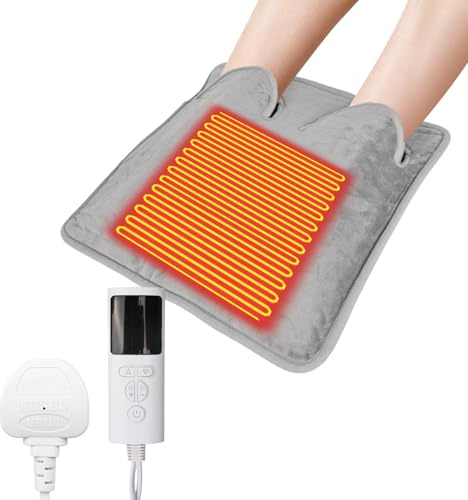 XTDMJ 40x40 Electric Foot Warmer, 9 Heat Levels 4 Timers Auto Shut Off - Washable Electric Feet Warmers, Warmer Fast Heating Pad Cushion for Foot, Back and Full Body for Women Men