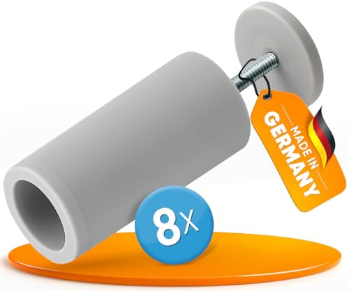 MEISTERBAU - Lot de 8 butoirs de volet roulant 40 mm - Butoir de volet roulant gris durable en plastique [fabriqué en Allemagne] - Butoir de volet roulant résistant aux intempéries avec vis - Pour