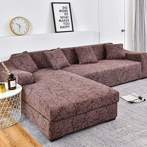 Generisch Sofabezug L Form Rechts/Links Sofa Überzug Ecksofa Sofaüberwurf Stretch Sofahusse Couchbezug für 3/2/4 Sitzer Couch (BB)