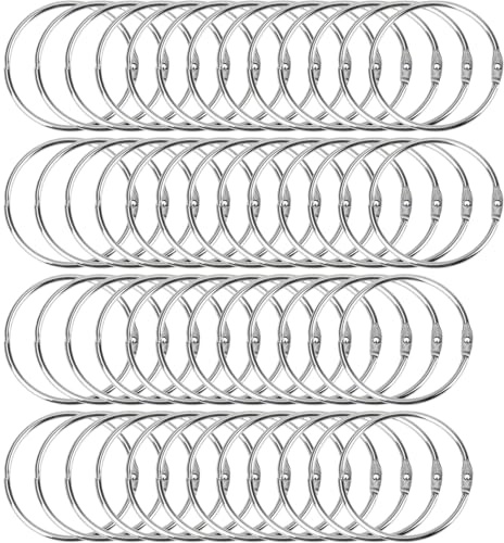 Binder Rings, 50 Pcs Metal Book Ring, Index Card Rings Binder Clips for Flash Cards, Treasury Tags, Cue Cards, Holding Keys - 1.2 inch / 30 mm