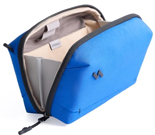 Inateck Organizer Elettronico Portatile, Borsa da Viaggio Resistente agli Spruzzi per Cavi, Power Bank, Hub, Cuffie, Blu