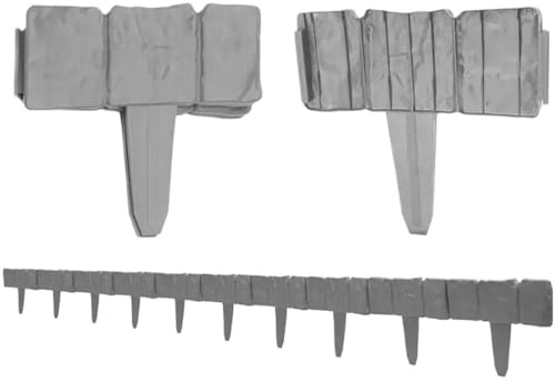 Bordure de Jardin, Bordure de pavés, clôture, décorations végétales en Plastique, Parterre Fleurs(Grijs)