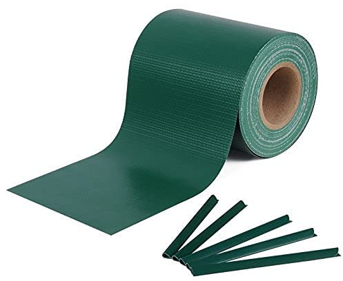 WOLTU Bandes Brise-Vue en PVC de 450g/m², Rouleau Brise-Vue Occultant 19cm x 70m, Résistant au Vent et au Soleil, pour Clôture, Jardin, Balcon, avec 50 Clips de Fixation, en Vert