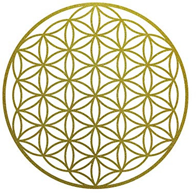 Aufkleber Tattoo 20cm gold Auto Tür Fenster Heck Klebe Folie Blume des Lebens Lebensblume