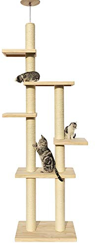 ChengBeautiful Cat Climbing Nach Dem Kratzbaum Kletterturm Katze Turm Eine Große Hölzerne Katzenhaus Katzenkratz Activity Center Innen-Katze Spielzeug Climber Spielen Kratzbaum