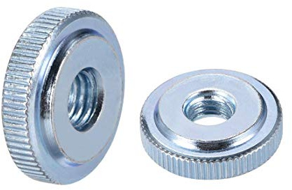 Rändelmuttern, M10, Feingewinde weiblich, verzinkt, blau, 5 Stück