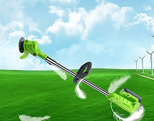 GHJA Cortacésped Sin Cable de 26V/12V, Desbrozadora Electrico Batería Cortabordes ​inalámbrico Portátil Extensible con Baterías y Cuchilla de Metal para Recortar Césped Arbustos y Ramas