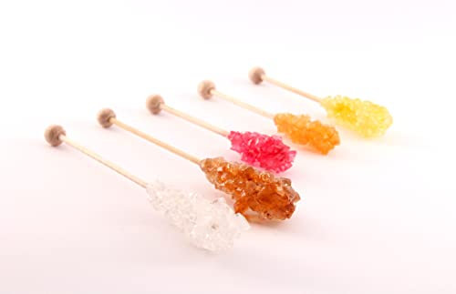 Teeparadies Löw 10 x Zitrone Kandissticks einzeln verpackt 11cm | Kandiszucker Sticks | Zucker Kandis Zuckerstangen einzeln verpackt | Teezucker Kandis am Stiel | Tee Zucker am Stiel Candis Sticks