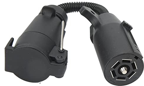 Aramox Adattatore per Rimorchio, Connettore 7 Pin da Presa Europea a Spina Americana, Accessorio per Conversione