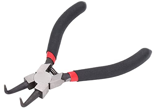 Pince à Circlips, Internes à Pointe Courbée, Mâchoire Pliée en Caoutchouc pour Retrait d'anneaux