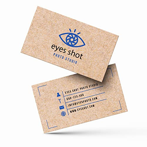 250 Tarjetas de Visita Kraft Recicladas Personalizadas Empresas Color Marron - Tarjeta Mensaje en Cartulina 350gr - Personalizable en papel