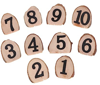 Veemoon 10pcs Wood Table Cards Rustic Style Delicate Wooden Table Number Signs for Reception Decor Clearly Lead Guests to The Right