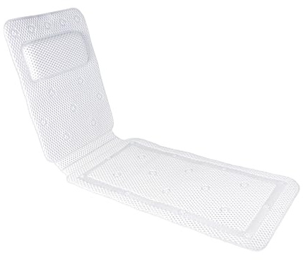 Kenney KN61263 Foam Spa Shower Mat/Tub Mat with Suction Cups for Use Inside the Bathroom Tub, 49 L x 14 W, White