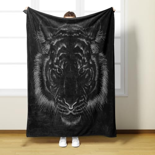 Manta Tigre Negro Cubre Sofa Mantas para Cama De Franela,Cobijas De Invierno Extra Suave,Manta Polar,Mantas para Sofa,Plaid Sofa（180X220Cm）