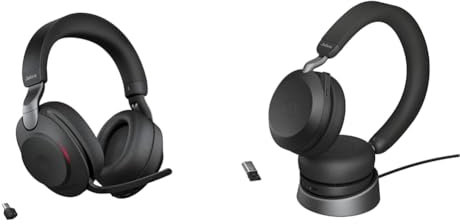 Jabra Evolve2 85 Wireless PC Headset with Charging Stand & Evolve2 75 Wireless PC Headset mit Ladedock, 8-Mikro-Technologie