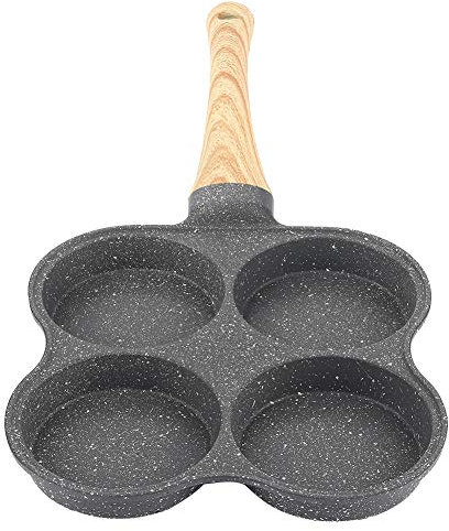 EIMSOAH Eier-Bratpfanne, 4-Loch-Antihaft-Omelettpfanne, Bratpfannen, Frühstücks-Pfannkuchen-Maker, für Frühstück, Pfannkuchen, Hamburger, Sandwiches, Geeignet für Gasherd,