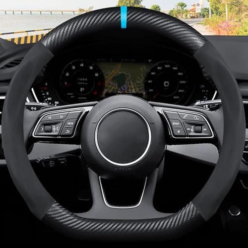 lenkradbezug für Mercedes Benz A-Klasse Limousine 4 (IV) V177 AMG I 2019-2023, lenkradbezug Leder,Auto lenkradbezug,Anti-rutsch Atmungsaktives Lenkradbezug,Atmungsaktiv Auto Lenkrad Schutzhülle