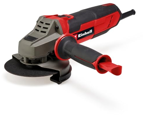 Einhell Smerigliatrice angolare TE-AG 125/1010 (1.010 Watt, diametro disco 125 mm, profondità di taglio 33 mm, protezione antiossidante, impugnatura aggiuntiva, senza disco da taglio)