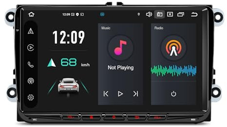 XTRONS 9 Android 13 Car Stereo Octa Core 4+64GB Radio Player for VW/Skoda/SEAT, Built-in 4G Wireless CarAuto Play Touched GPS Navigation DSP RDS Radio Bluetooth 5.0 WiFi, Optional AHD CAM TPMS DAB+