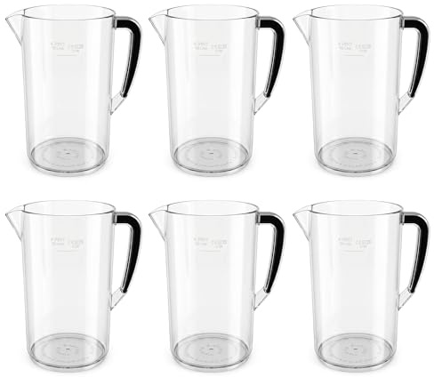 Chabrias Ltd Kunststoffkrug, CE-gekennzeichnet, spülmaschinenfest, ideal als Wasserkrug, Pimms, Punsch, Säfte und Bierkrug (6, 4 Pt/2,2 Liter)