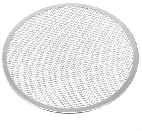 Hasaller Teglie per pizza in alluminio per pizza, vassoio in rete antiaderente, con fori, per la casa o il forno (28 cm)