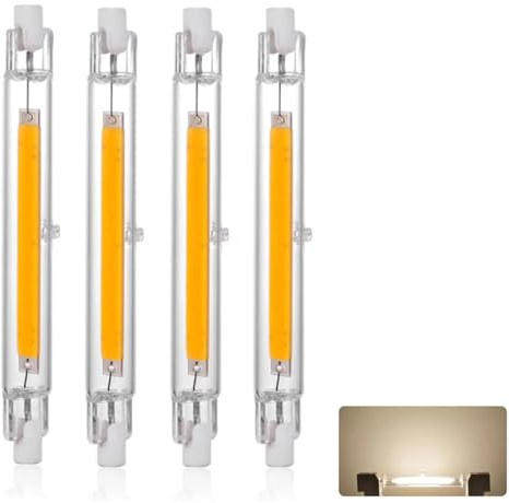 Lampadine LED R7S 118mm 30W, 230V Dimmerabile LED COB Lamp, Bianco Naturale 4500K 3000 Lumen, Equivalente Lampada Alogena J118 300W, Fascio 360°, Riflettore di Ricambio Proiettore Lineare Luce, 4pcs