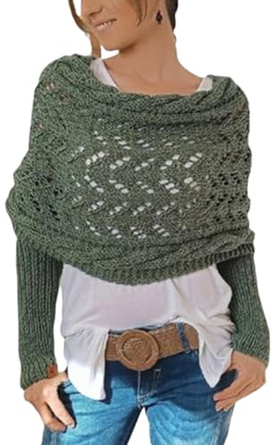 Multifunktionstuch mit Ärmeln | Strickschal mit Ärmeln | Shawl Wraps Sweater Schal | Schal mit Ärmeln Sweater Wrap | Multifunktionaler Ärmel-Wickelschal für Damen