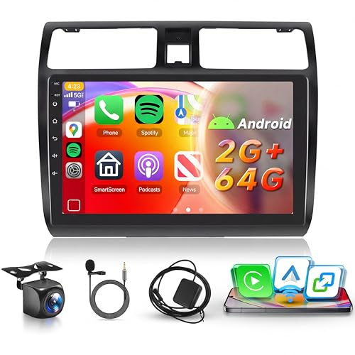 Car Stereo Radio for Suzuki Swift 2005-2010 5GWiFi DSP 2G+64G | Hodozzy 10 IPS Touch Screen Android Car Stereo with Wireless Carplay & Android Auto GPS Bluetooth FM/RDS SWC Reverse Camera
