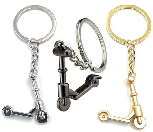 Porte-Clés Scooter de Noël - Mini Kick Scooter Keychain Pendentif en Métal Pour Voiture - 3 Pièces Pour Homme et Femme