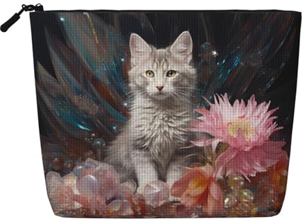 Kitten by the Crystal Damen Kultur- und Kosmetiktasche, Unisex-Kulturbeutel, Aufbewahrungstasche für Körperpflege